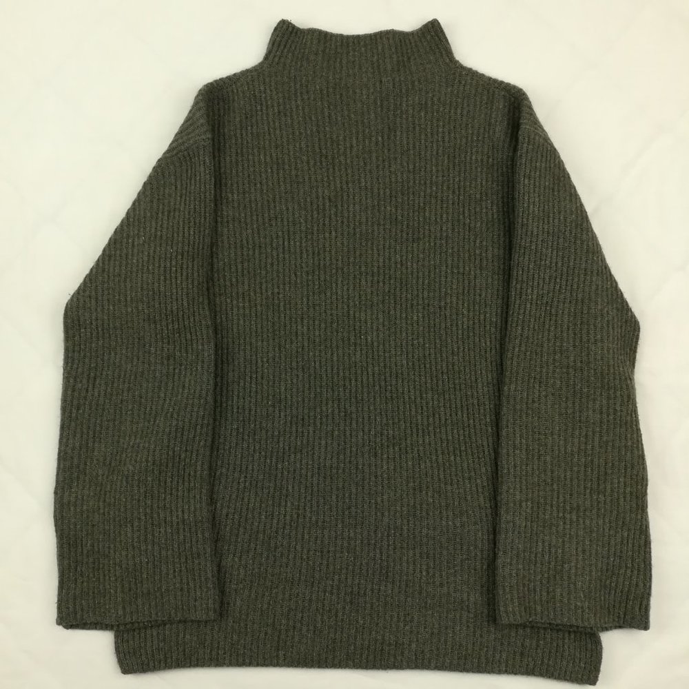 Everlane 100% Cashmere Ribbed Mock Neck Pullover Sweater *Flaw - Picture 4 of 7